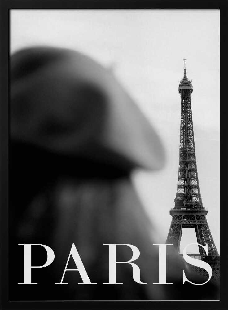 Classic Paris Tower View Art Print UK — Portrait Dark Wall Art — Living Room — Wall It All Prints