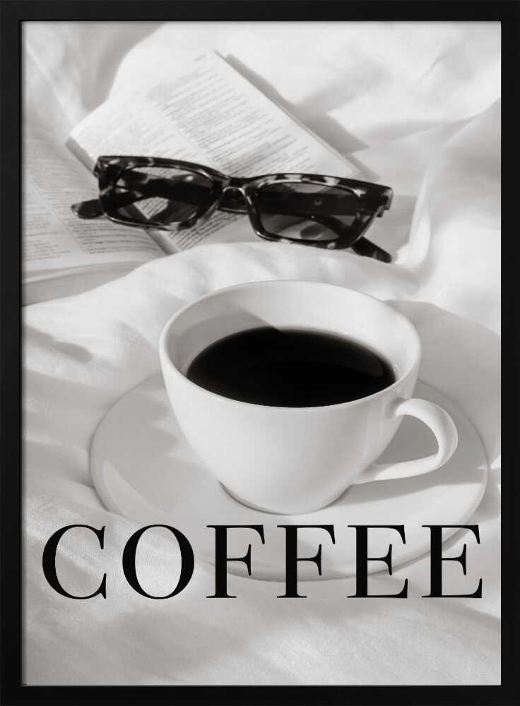 Morning Coffee And Book Art Print UK — Abstract Dark Wall Art — Bedroom — Wall It All Prints