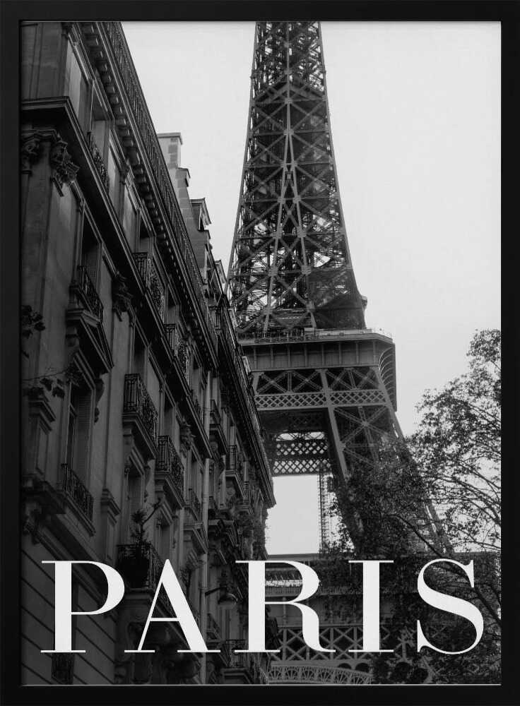 Eiffel Tower in Paris Art Print UK — Vintage Dark Wall Art — Living Room — Wall It All Prints