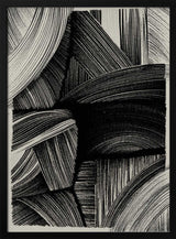 Curved Line Symphony abstract wall art print in a black frame
