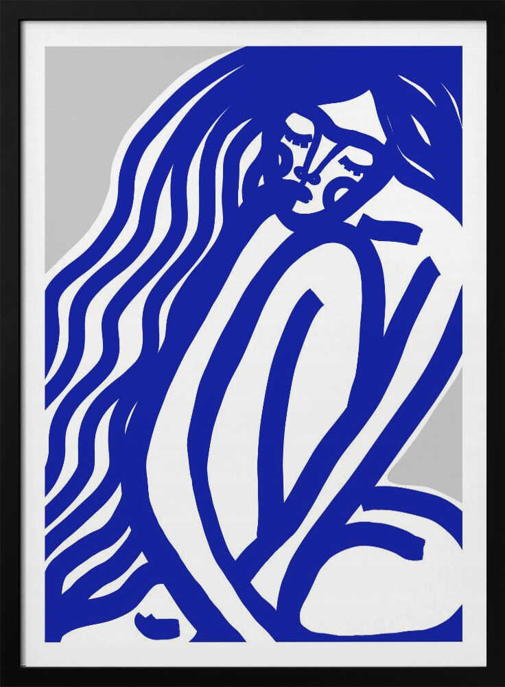 Blue Contours Art Print UK — Abstract Vibrant Wall Art — Office — Wall It All Prints