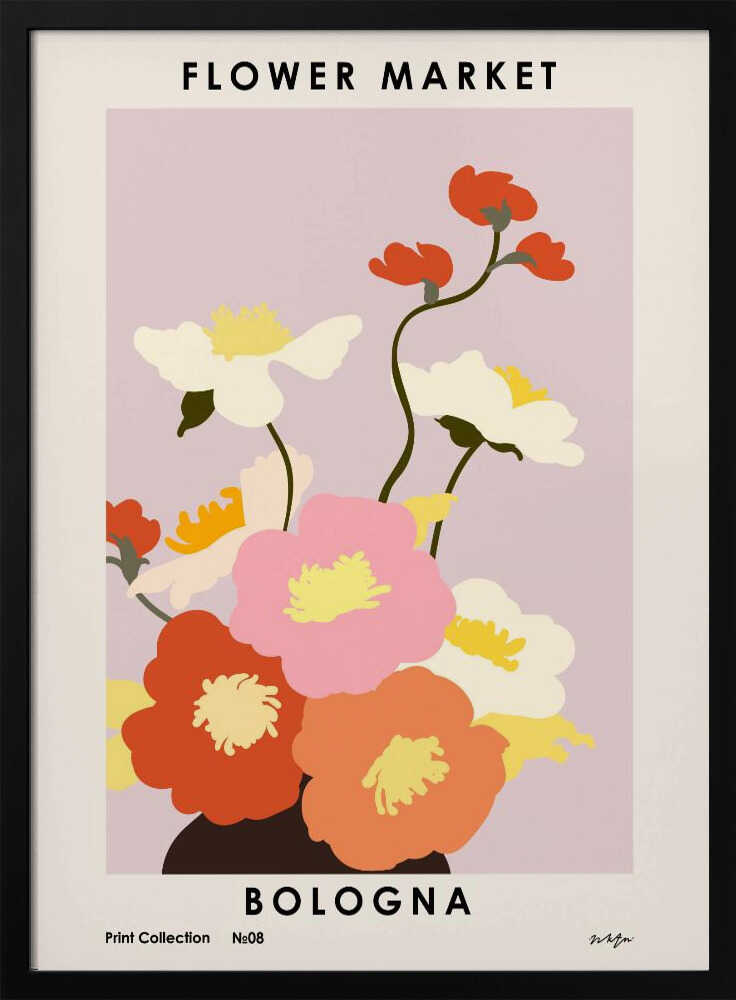 Flower Market. Bologna Art Print UK — Botanical Vibrant Wall Art — Office — Wall It All Prints