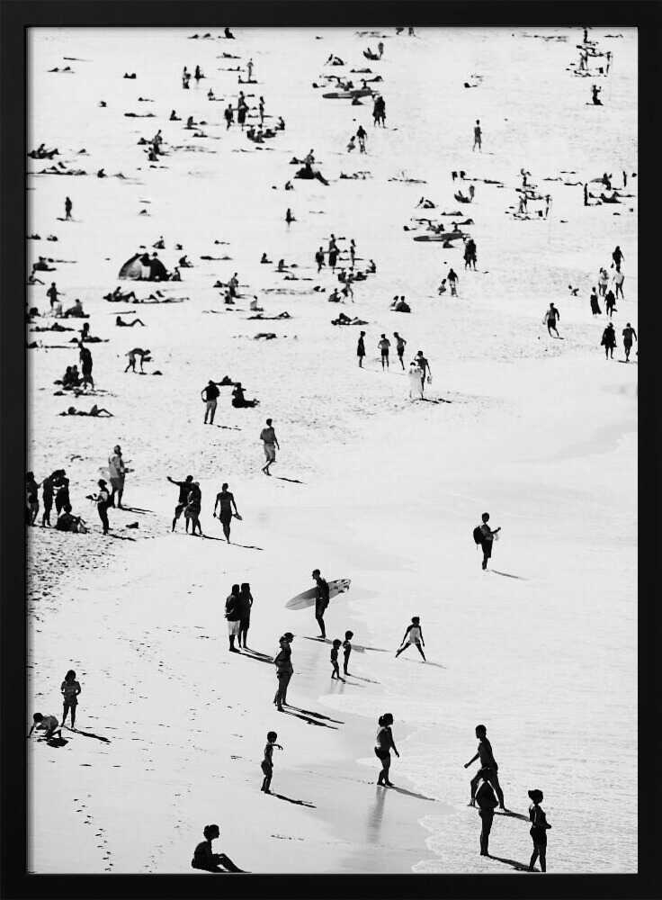 Beach Silhouettes Art Print UK — Portrait Dark Wall Art — Living Room — Wall It All Prints
