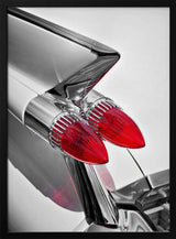 Red Rocket Taillights Art Print UK — Vintage Vibrant Wall Art — Living Room — Wall It All Prints