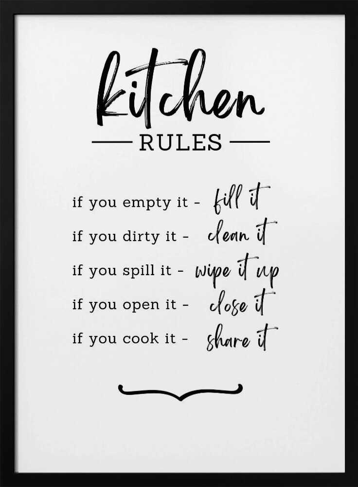 Modern Kitchen Rules Art Print UK — Abstract Vibrant Wall Art — Kitchen — Wall It All Prints