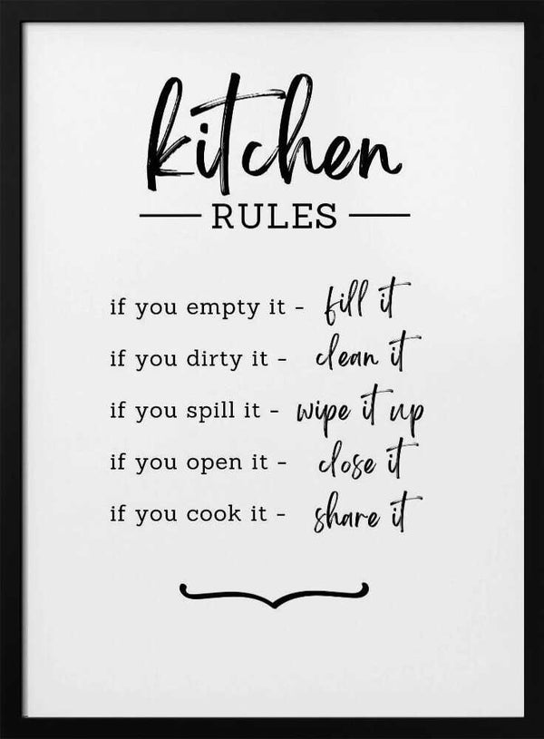 Modern Kitchen Rules Art Print UK — Abstract Vibrant Wall Art — Kitchen — Wall It All Prints