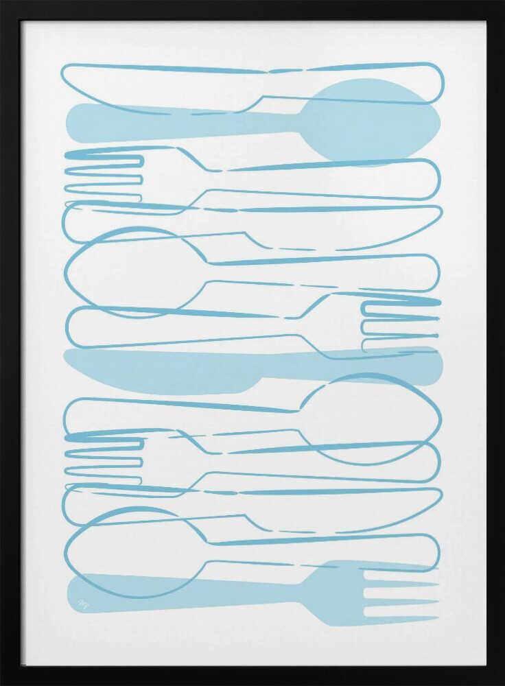 Stacked Kitchen Utensils Art Print UK — Abstract Vibrant Wall Art — Kitchen — Wall It All Prints