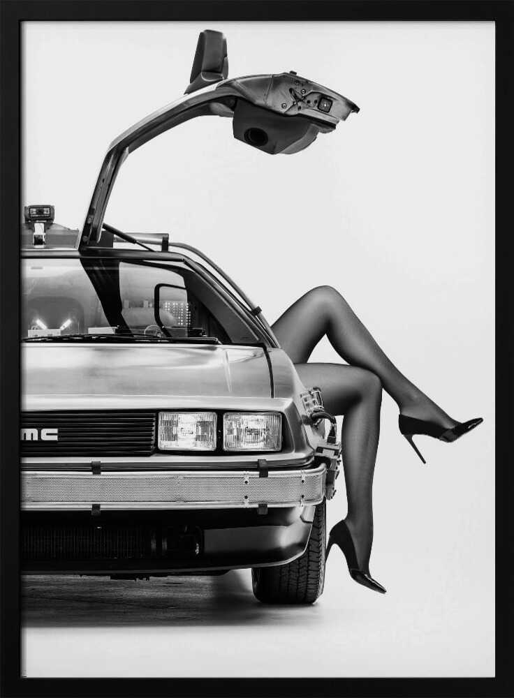 Retro Car Heels Art Print UK — Portrait Vibrant Wall Art — Living Room — Wall It All Prints