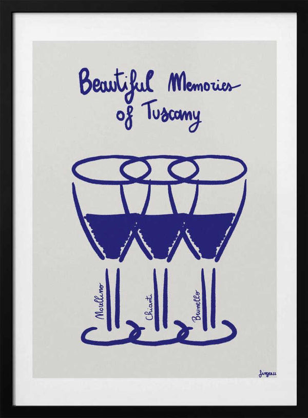 Tuscan Wine Memories Art Print UK — Abstract Minimal Wall Art — Kitchen — Wall It All Prints