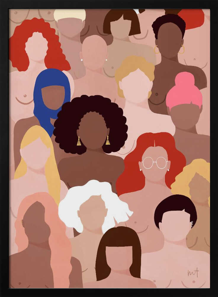 Celebrating Diverse Women Art Print UK — Abstract Vibrant Wall Art — Living Room — Wall It All Prints
