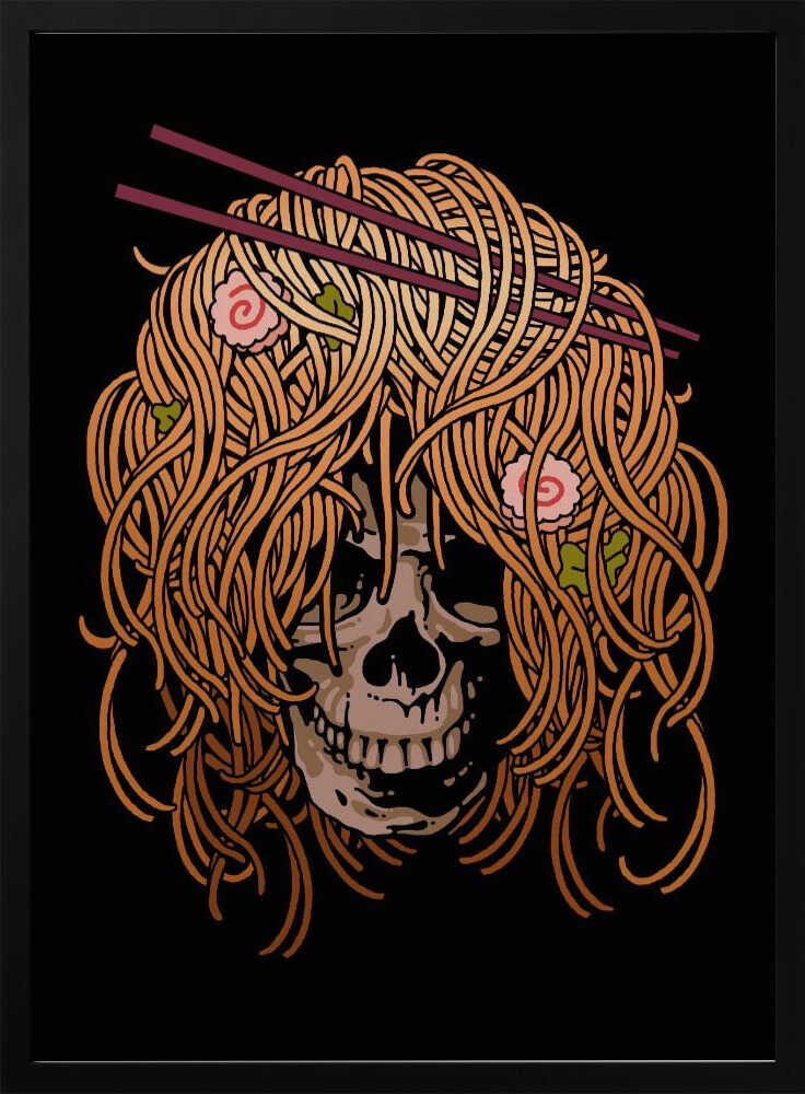 Spooky Ramen Skull Art Print UK — Japanese Dark Wall Art — Kitchen — Wall It All Prints