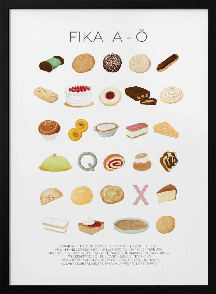 Sweet Fika Delights Art Print UK — Abstract Vibrant Wall Art — Kitchen — Wall It All Prints