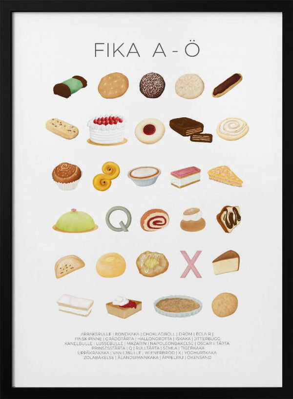 Sweet Fika Delights Art Print UK — Abstract Vibrant Wall Art — Kitchen — Wall It All Prints