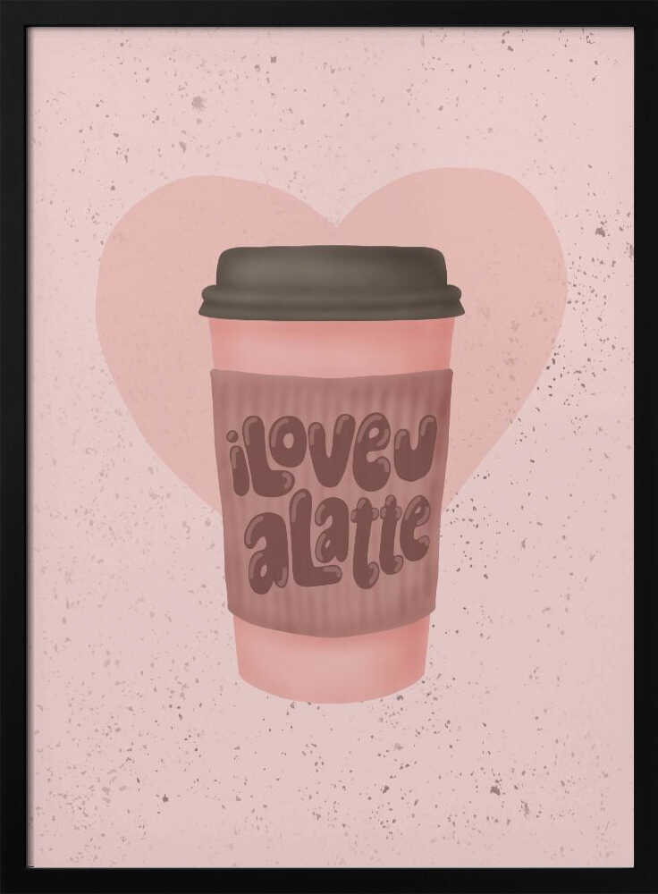 Pink Latte Love Art Print UK — Abstract Calm Wall Art — Kitchen — Wall It All Prints