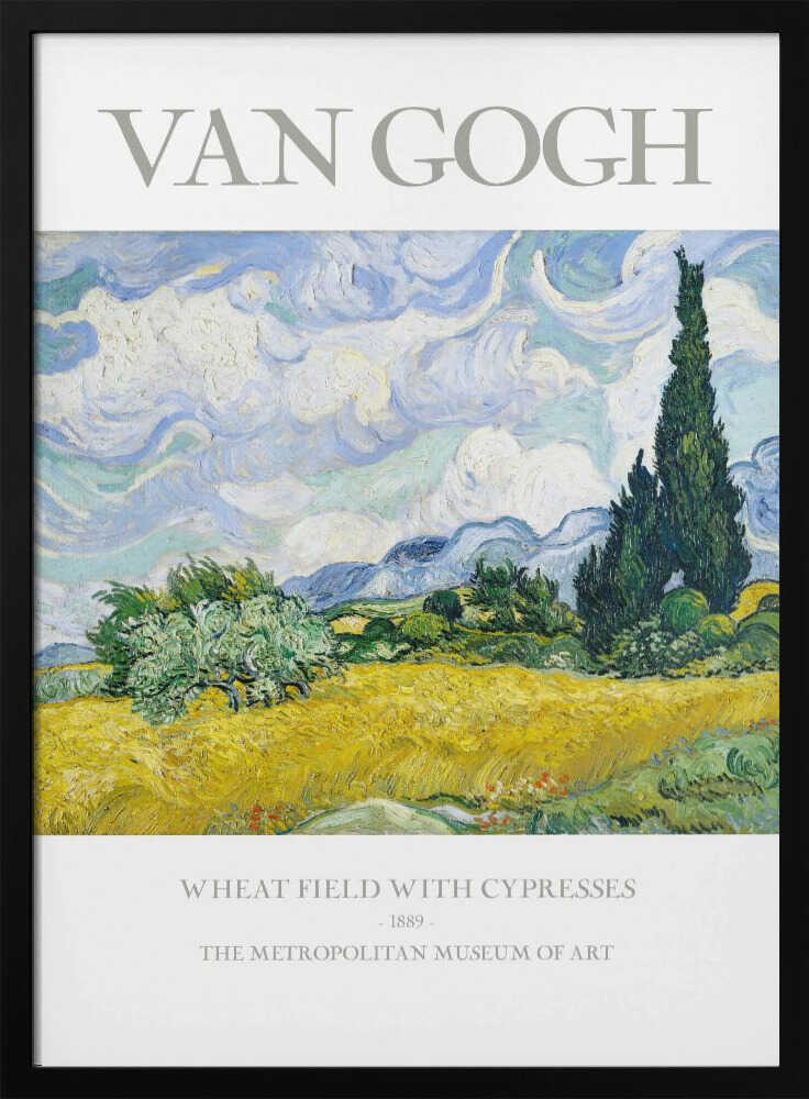 Wheat Field With Cypresses