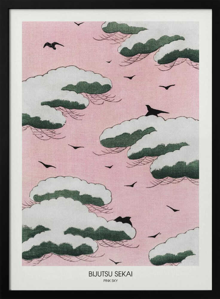 Pink Sky Art Print UK — Japanese Vibrant Wall Art — Living Room — Wall It All Prints