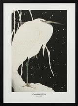 Heron In The Snow Art Print UK — Japanese Dark Wall Art — Living Room — Wall It All Prints