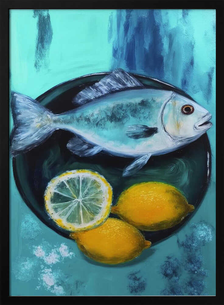 Ocean's Citrus Feast Art Print UK — Japanese Vibrant Wall Art — Kitchen — Wall It All Prints