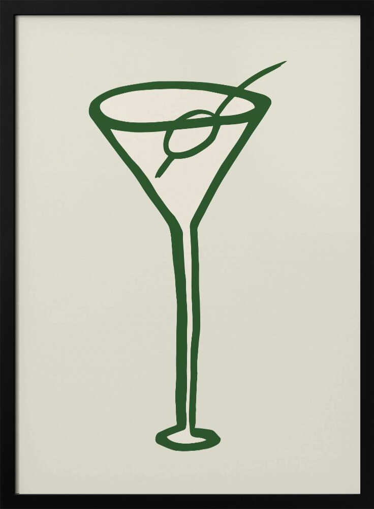 Classic Green Martini Art Print UK — Food Fresh Wall Art — Kitchen — Wall It All Prints