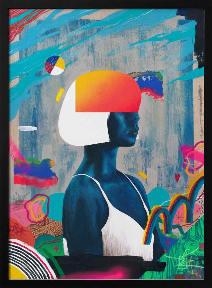Vibrant Abstract Woman Art Print UK — Portrait Vibrant Wall Art — Living Room — Wall It All Prints