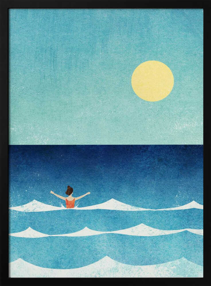 Sunny Ocean Swim Art Print UK — Portrait Vibrant Wall Art — Living Room — Wall It All Prints