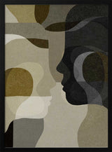Emerging abstract portrait wall art print in a black frame