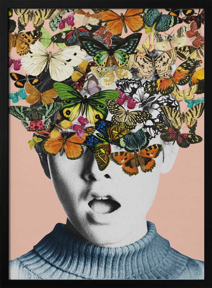 Butterfly Imagination Art Print UK — Botanical Vibrant Wall Art — Living Room — Wall It All Prints