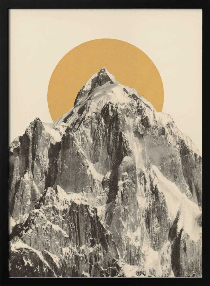 Golden Mountain Peak Art Print UK — Landscape Vibrant Wall Art — Living Room — Wall It All Prints