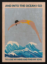 Woman Diving Ocean Waves