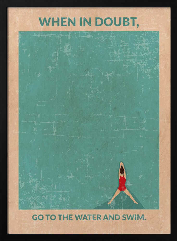 Woman Swimming Pool Art Print UK — Portrait Vibrant Wall Art — Living Room — Wall It All Prints