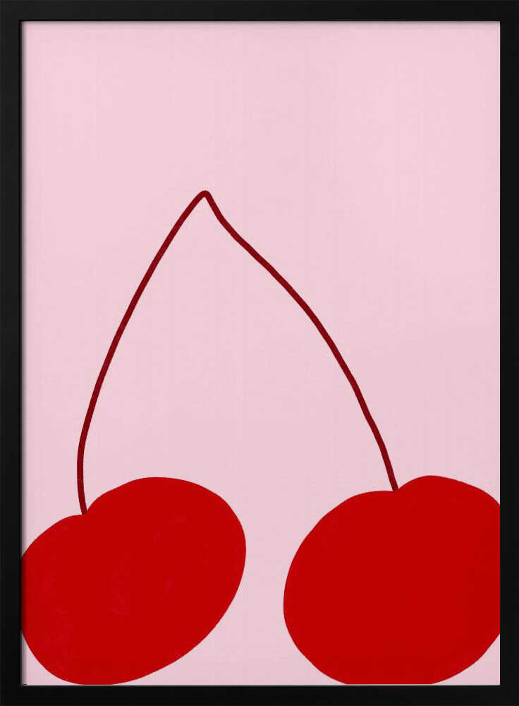 Cherry Duo Delight Art Print UK — Abstract Vibrant Wall Art — Kitchen — Wall It All Prints