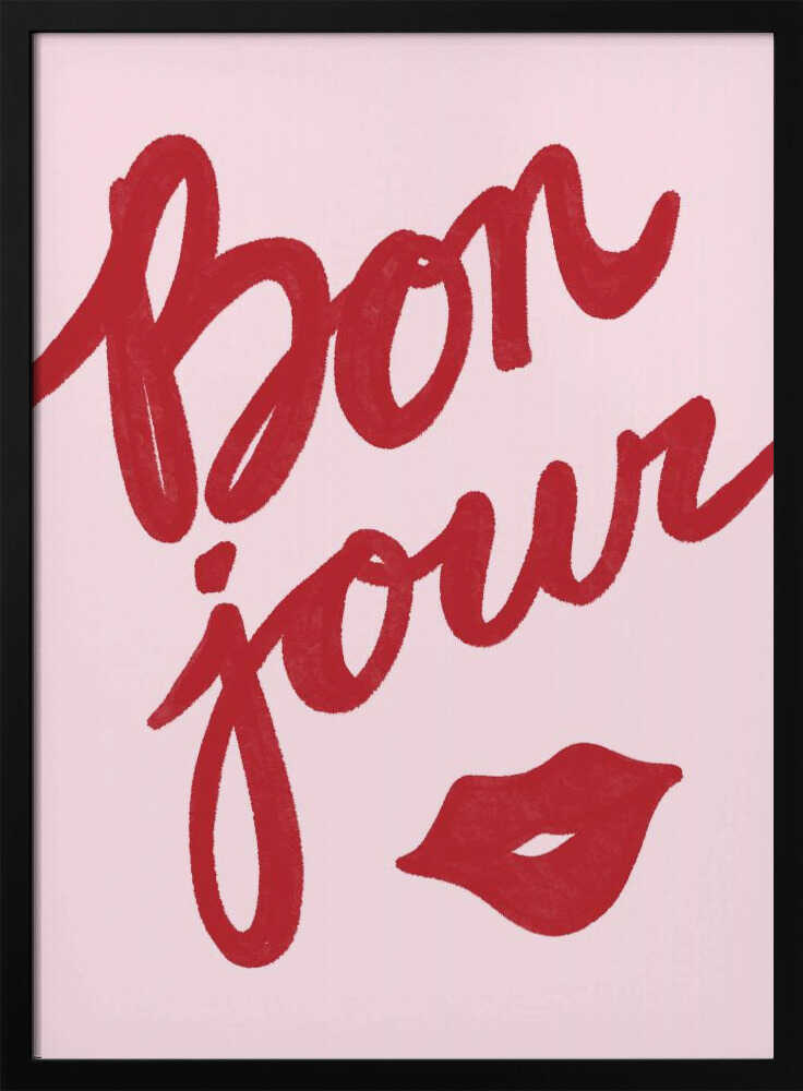 Bonjour Kiss Art Print UK — Abstract Minimal Wall Art — Office — Wall It All Prints