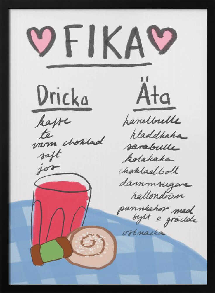 Swedish Fika Treats Art Print UK — Abstract Warm Wall Art — Kitchen — Wall It All Prints