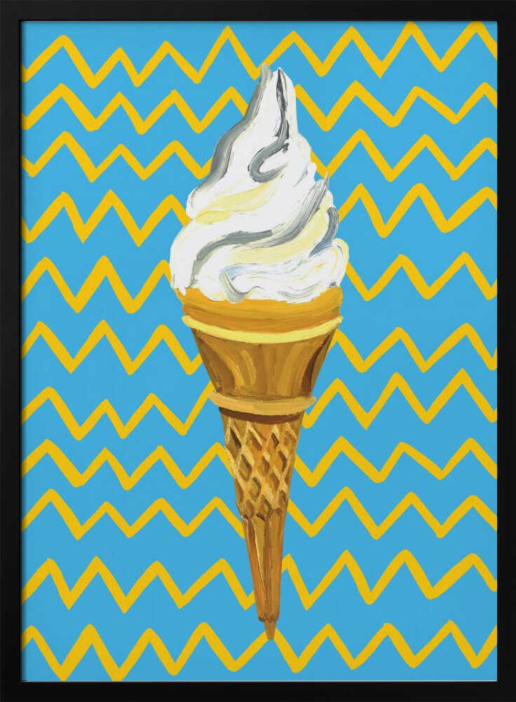Vibrant Ice Cream Cone Art Print UK — Abstract Vibrant Wall Art — Kitchen — Wall It All Prints