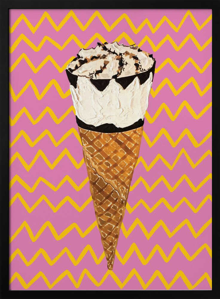 Pop Art Ice Cream Cone Art Print UK — Abstract Vibrant Wall Art — Kitchen — Wall It All Prints