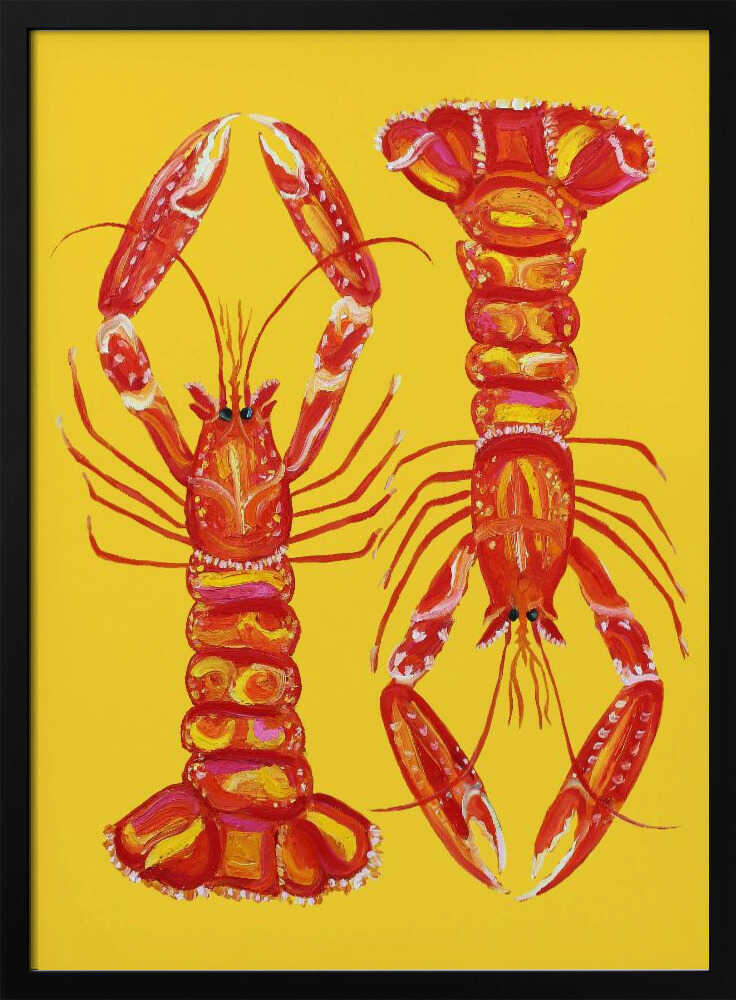 Vibrant Lobster Pair Art Print UK — Animal Vibrant Wall Art — Kitchen — Wall It All Prints