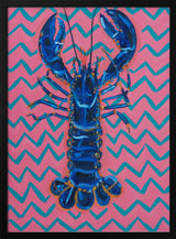 Vibrant Blue Lobster Chevron