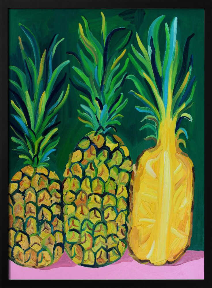 Vibrant Tropical Pineapples Art Print UK — Food Vibrant Wall Art — Kitchen — Wall It All Prints