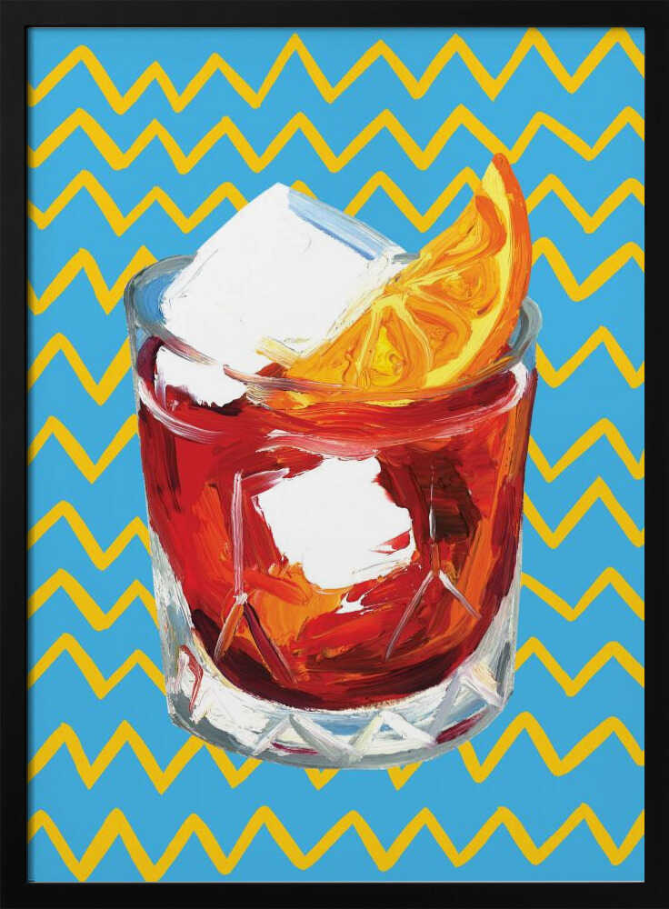 Negroni Blue Art Print UK — Japanese Vibrant Wall Art — Kitchen — Wall It All Prints