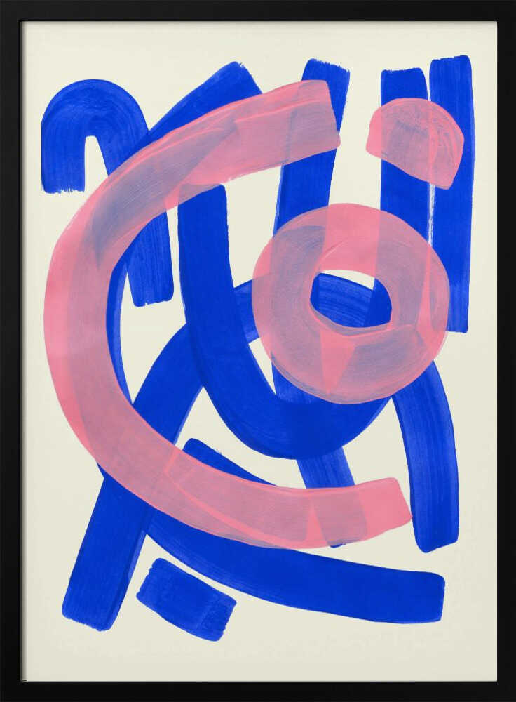 Vibrant Blue Pink Abstract Art Print UK — Abstract Vibrant Wall Art — Living Room — Wall It All Prints