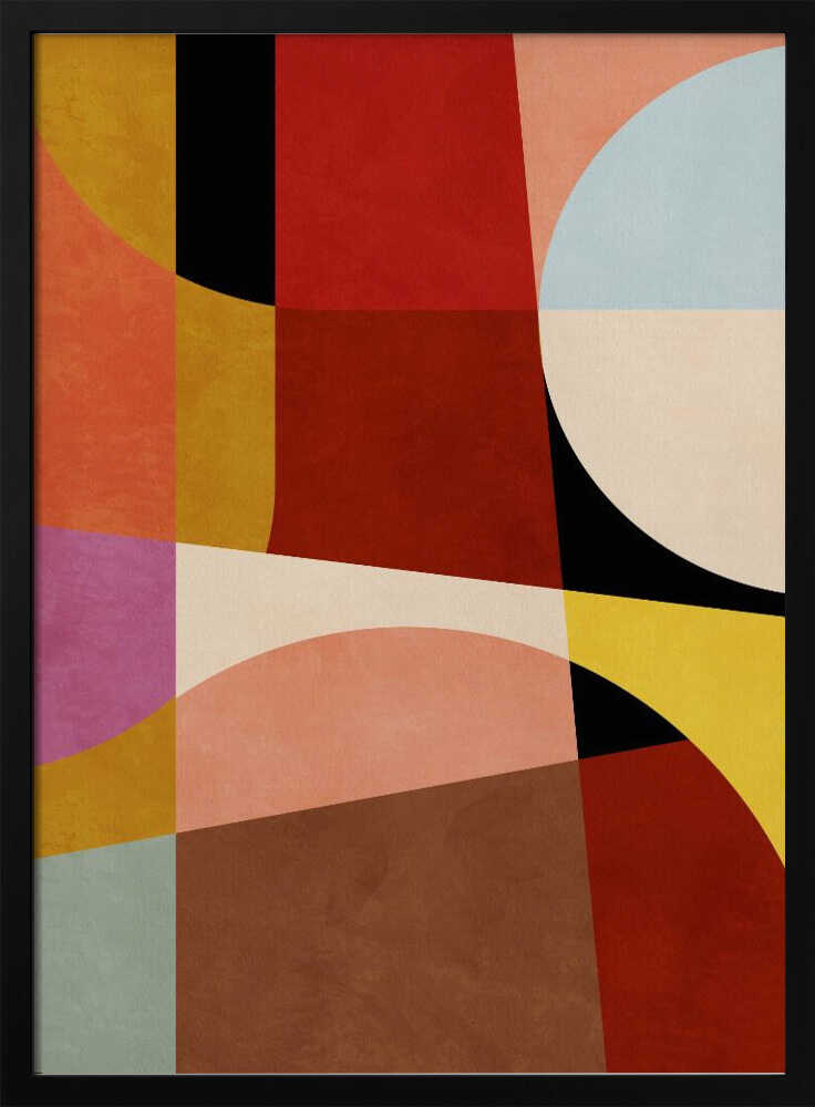 Warm Colors Bauhaus Geometry2 Art Print UK — Abstract Vibrant Wall Art — Living Room — Wall It All Prints