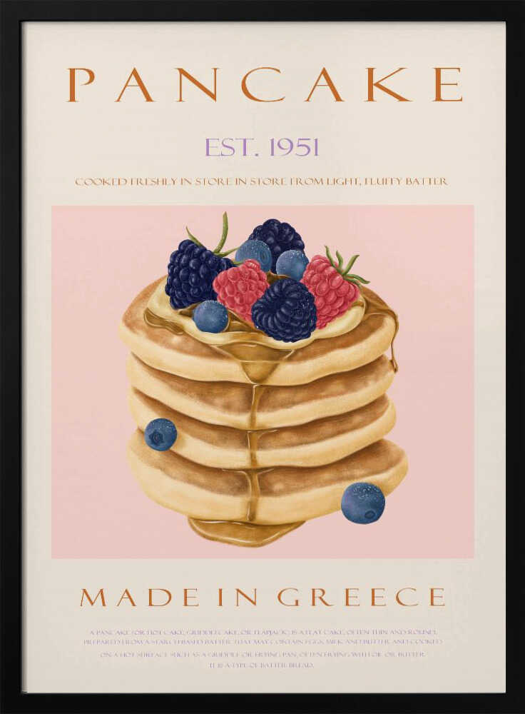 Stacked Berry Pancakes Art Print UK — Abstract Vibrant Wall Art — Kitchen — Wall It All Prints