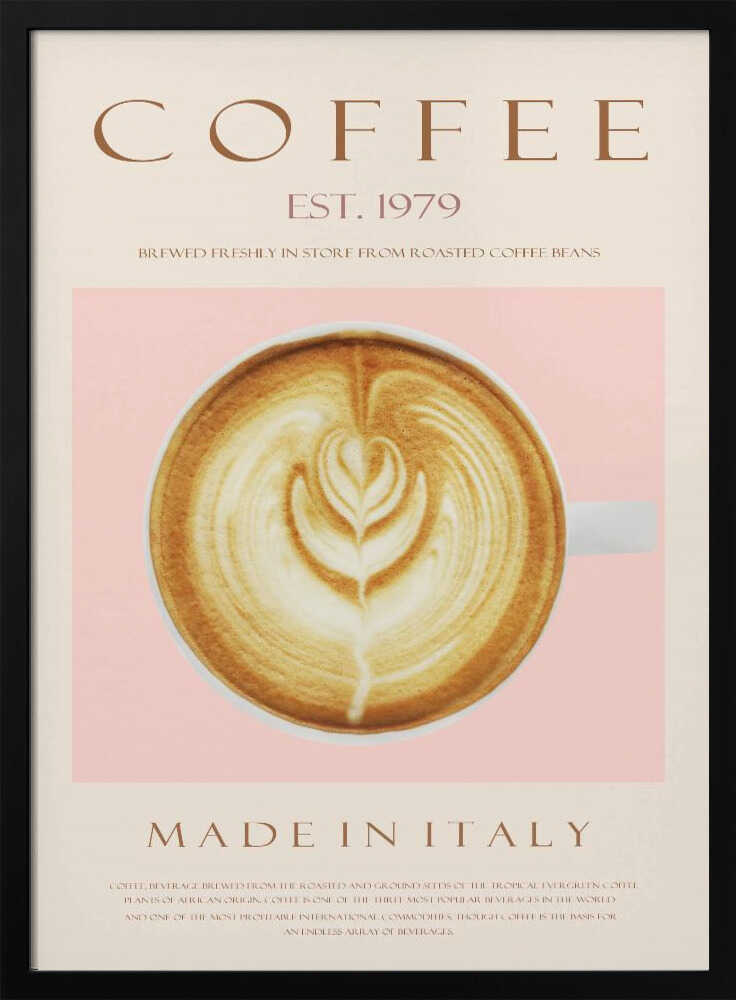 Elegant Morning Latte Art Print UK — Botanical Fresh Wall Art — Kitchen — Wall It All Prints