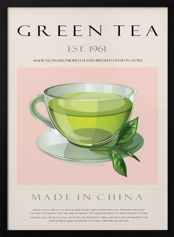 Fresh Green Tea Art Print UK — Abstract Fresh Wall Art — Kitchen — Wall It All Prints