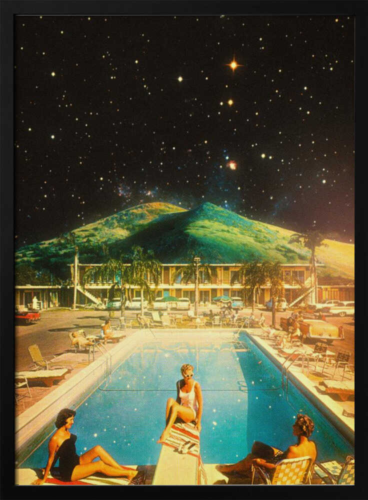 Space Pool Art Print UK — Portrait Warm Wall Art — Bathroom — Wall It All Prints