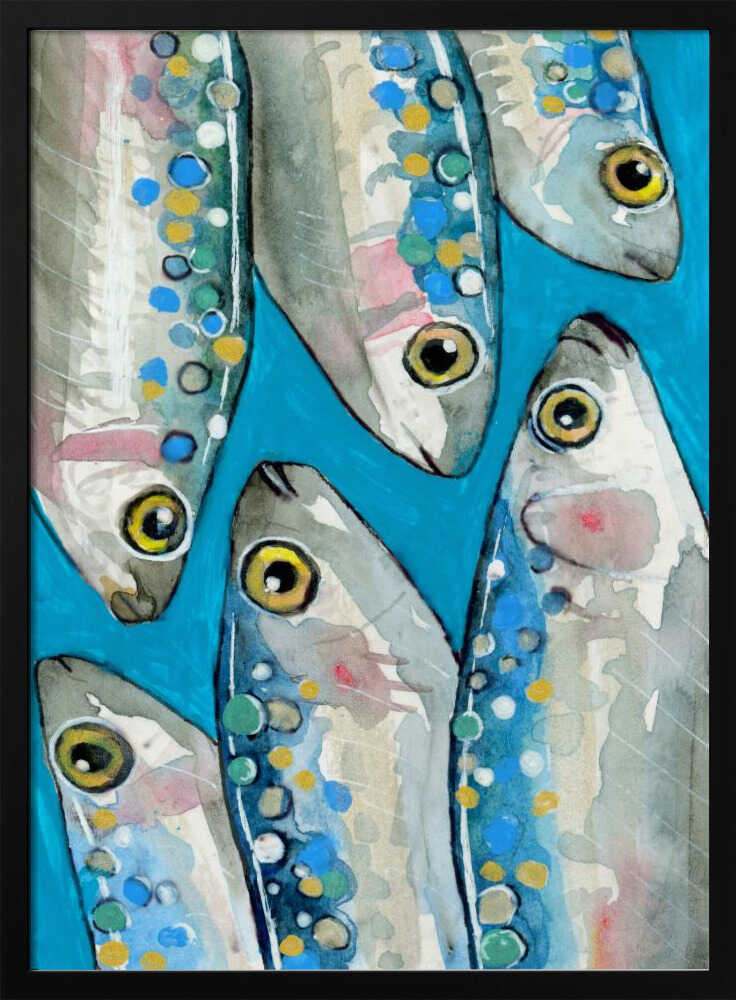 Fishes Art Print UK — Abstract Vibrant Wall Art — Kitchen — Wall It All Prints