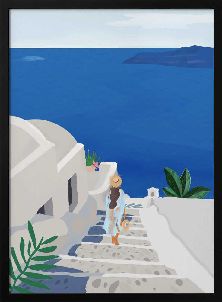 Into the Blue Art Print UK — Botanical Minimal Wall Art — Office — Wall It All Prints