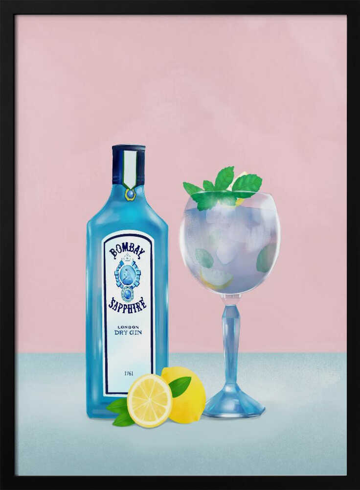 Gin Cocktail Art Print UK — Abstract Calm Wall Art — Kitchen — Wall It All Prints