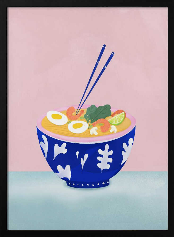 Ramen Bowl Art Print UK — Japanese Fresh Wall Art — Kitchen — Wall It All Prints