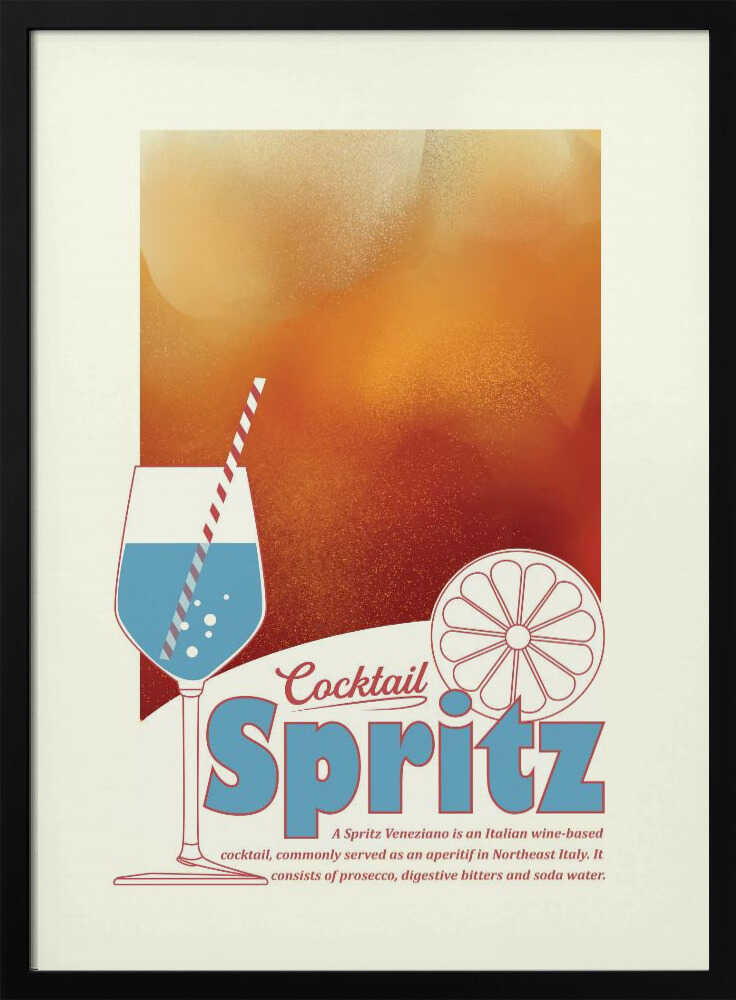 Spritz Cocktail Aperitivo Art Print UK — Abstract Vibrant Wall Art — Kitchen — Wall It All Prints